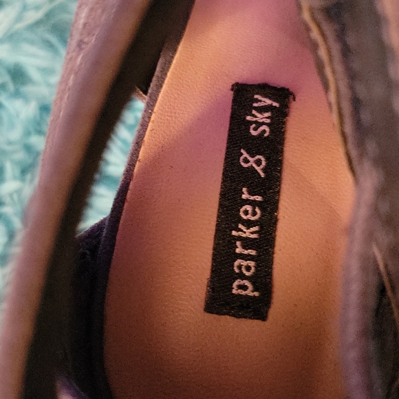 Parker Sky Blue Lace Up Block Heels Size 6 - Picture 8 of 10